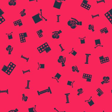 Yatak, örgü, hap paketi ve kalp atış hızını düzgün ayarlayın. Vektör.