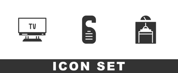 Set Smart Please Disturb Lift Icon Vector — Stock Vector