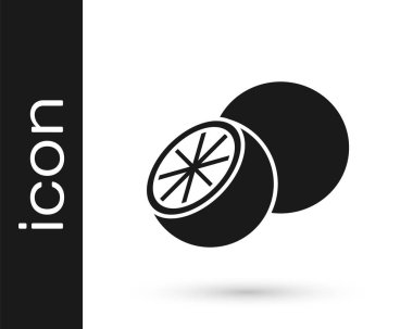 Beyaz arka planda siyah turuncu meyve ikonu izole edildi. Vektör.