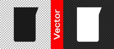 Siyah Labaratuvar cam süslemesi ya da şeffaf arkaplanda izole edilmiş beher ikonu. Vektör.