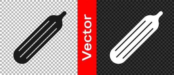 Icono Pepino Fresco Negro Aislado Sobre Fondo Transparente Vector — Vector de stock