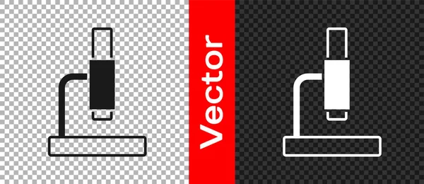 Schwarzes Mikroskop Symbol Isoliert Auf Transparentem Hintergrund Chemie Pharmazeutisches Instrument — Stockvektor