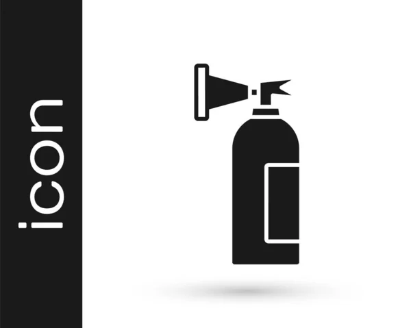 Icono Extintor Black Fire Aislado Sobre Fondo Blanco Vector — Vector de stock