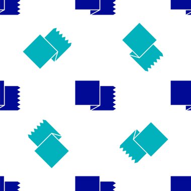 Mavi Tekstil kumaş rulo ikonu beyaz arka planda izole edilmiş pürüzsüz desen. Yuvarlan, paspas, halı, halı, halı ya da kağıt rulo ikonu. Vektör.