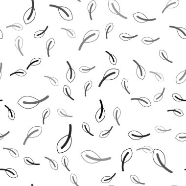 Siyah Yaprak simgesi beyaz arkaplanda izole edilmiş kusursuz desen. İşaret bırakıyor. Taze doğal ürün sembolü. Vektör.