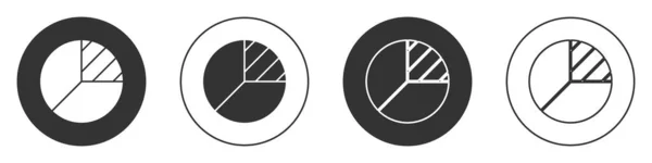 Ícone Infográfico Gráfico Black Pie Isolado Fundo Branco Diagrama Gráfico — Vetor de Stock