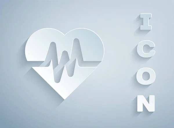 Піктограма Частоти Серцевих Скорочень Ізольована Сірому Фоні Знак Серцебиття Значок — стоковий вектор