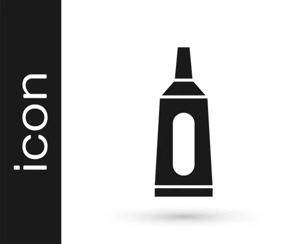Icône Médecine Tube Crème Pommade Noir Isolé Sur Fond Blanc — Image vectorielle
