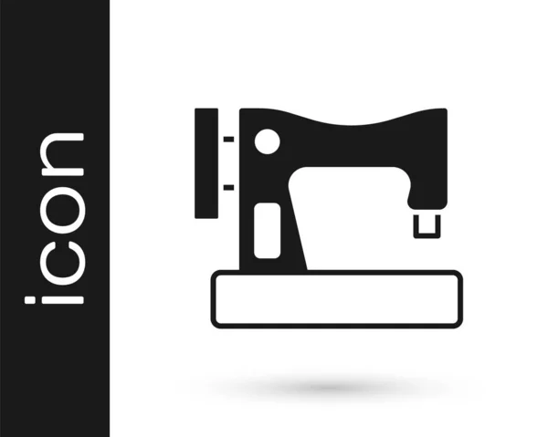 Black Sewing Machine Icon Isolated White Background Vector — Stock Vector