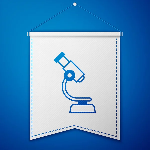 Niebieski Mikroskop Odizolowany Niebieskim Tle Chemia Instrument Farmaceutyczny Narzędzie Powiększające — Wektor stockowy