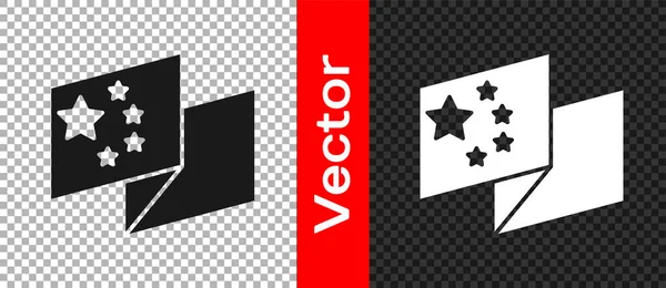 Zwarte Chinese Vlag Pictogram Geïsoleerd Transparante Achtergrond Vector — Stockvector