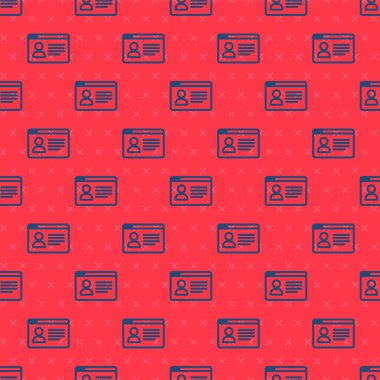 Mavi çizgi çevrimiçi sınıf simgesi kırmızı arkaplanda izole edilmiş. Çevrimiçi eğitim kavramı. Vektör.