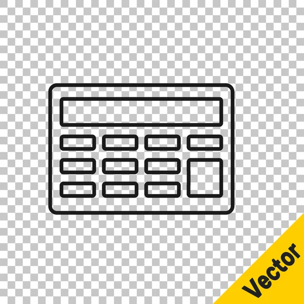 Ícone Calculadora Linha Preta Isolado Fundo Transparente Símbolo Contabilístico Cálculos — Vetor de Stock