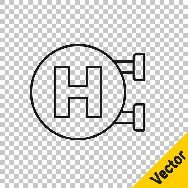 Linha Preta Ícone Tabuleta Hospital Isolado Fundo Transparente Vetor —  Vetores de Stock
