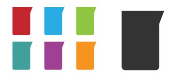 Siyah Labaratuvar cam süslemesi ya da beher ikonu beyaz arka planda izole edilmiş. Simgeleri renklendirin. Vektör.