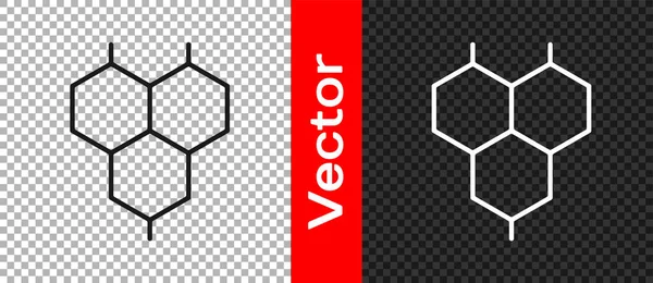 Svart Kemisk Formel Ikon Isolerad Transparent Bakgrund Abstrakt Hexagon För — Stock vektor