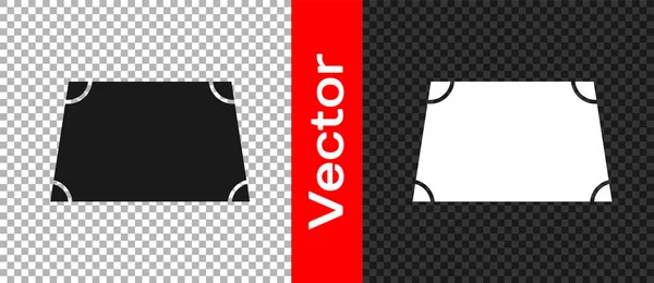 Černá Akutní Lichoběžníkový Tvar Ikona Izolované Průhledném Pozadí Vektor — Stockový vektor