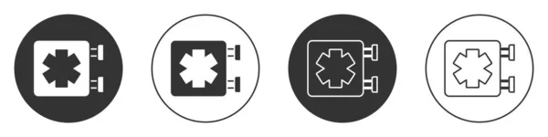 Acil Durumun Siyah Tıbbi Sembolü Yaşam Yıldızı Simgesi Beyaz Arkaplanda — Stok Vektör