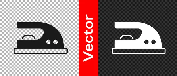 Icono Hierro Eléctrico Negro Aislado Sobre Fondo Transparente Plancha Vapor — Vector de stock