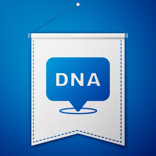 Blue Dna Symbol Icon Isolated Blue Background White Pennant Template — Stock Vector