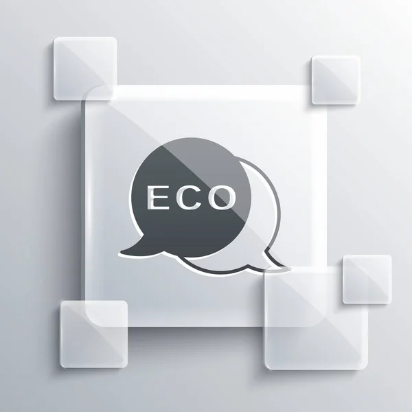 Szary Sztandar Etykieta Etykieta Logo Ekologicznej Ikony Zdrowej Żywności Szarym — Wektor stockowy