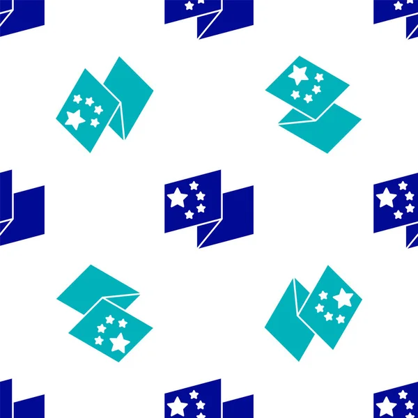 Ікона Синього Китайського Прапора Виділила Безшовний Візерунок Білому Тлі Вектор — стоковий вектор