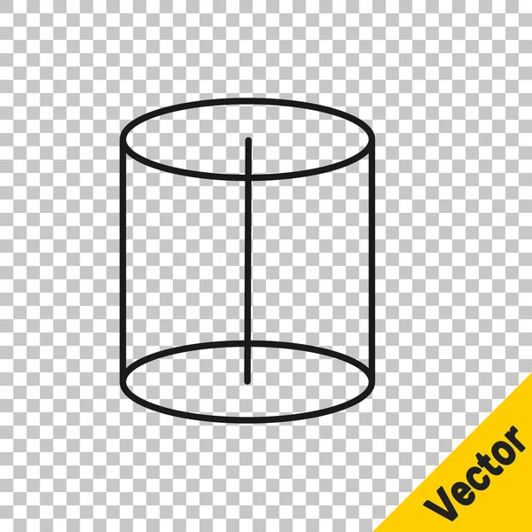 Schwarze Linie Geometrisches Figurensymbol Isoliert Auf Transparentem Hintergrund Abstrakte Form — Stockvektor