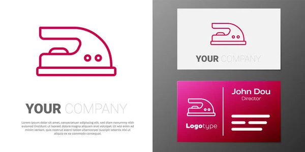 Logotyp Linie Elektrisches Eisen Symbol Isoliert Auf Weißem Hintergrund Bügeleisen — Stockvektor