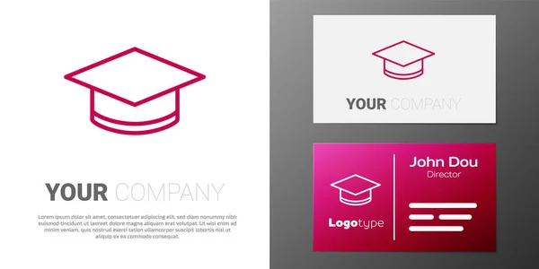 Logotype Line Graduation Cap Icon Isolated White Background Graduation Hat — Stock Vector