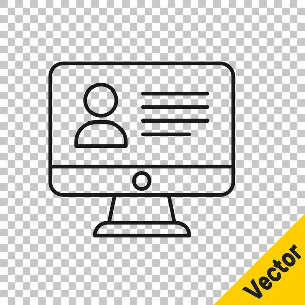 Línea Negra Icono Clase Línea Aislado Sobre Fondo Transparente Concepto — Vector de stock