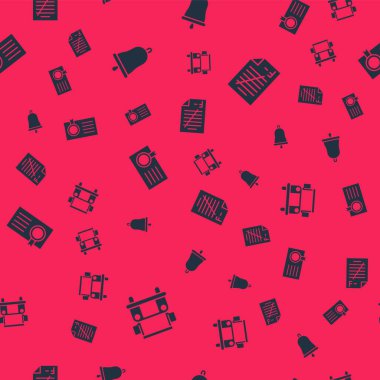 Okul servisini, zil zilini, sertifika şablonunu ve sınav kağıdını kusursuz desenli yanlış cevaplarla ayarla. Vektör