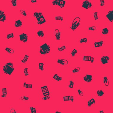 Kasa, zırhlı araç, para dolu cüzdan ve kusursuz şablona hızlı ödemeler ayarlayın. Vektör