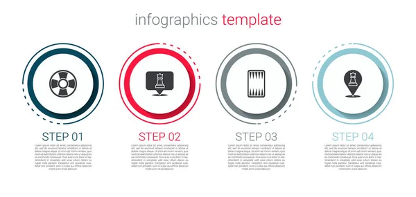 Set Casino chip, Ajedrez, tablero de Backgammon y. Plantilla de infografía empresarial. Vector — Vector de stock