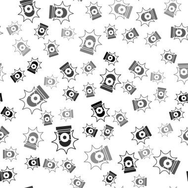 Siyah Flasher siren ikonu beyaz arka planda izole edilmiş kusursuz desen. Acil durum sireni. Vektör