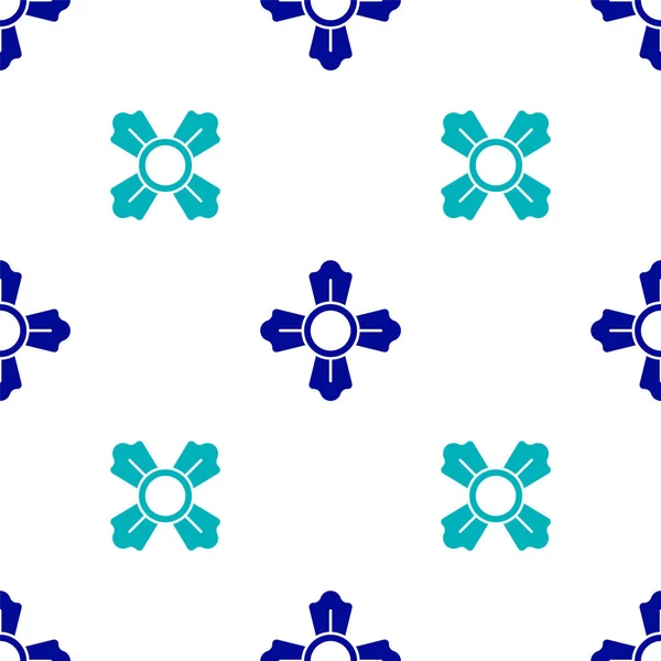 블루 파이터 아이콘은 흰 배경에서 바다없는 패턴을 분리 했다. Vector — 스톡 벡터
