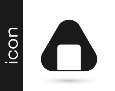 Siyah suşi simgesi beyaz arkaplanda izole edilmiş. Geleneksel Japon yemekleri. Vektör