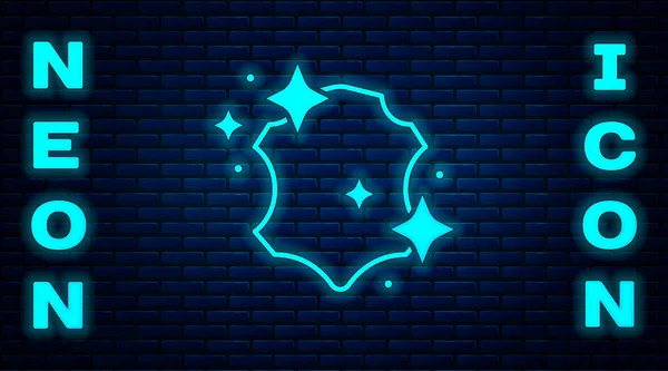 Glowing neon Leather icon isolated on brick wall background. Vector — Stock Vector