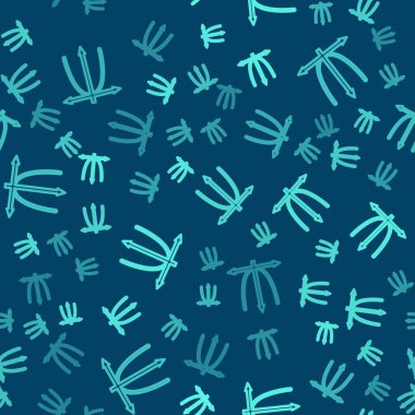 Yeşil çizgi grafiği, çizelgesi, çizelgesi, diyagramı, bilgi grafiği, turta grafik simgesi mavi arkaplanda izole edilmiş pürüzsüz desen. Vektör