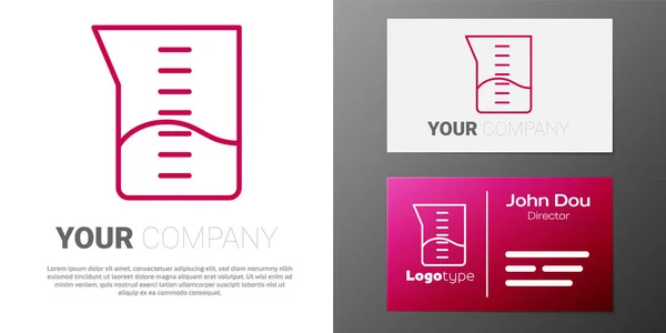 Logotype line Laborgläser oder Bechergläser auf weißem Hintergrund isoliert. Logo-Design-Vorlage Element. Vektor — Stockvektor