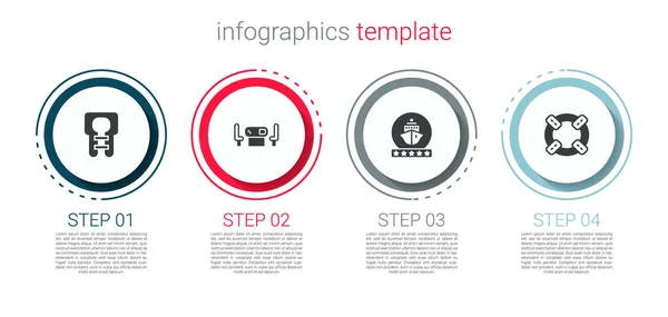 Mentőmellény, pókerasztal, sétahajó és mentőmellény. Üzleti infografikai sablon. Vektor — Stock Vector