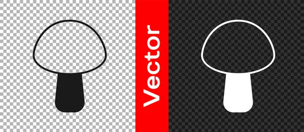 Black Mushroom Symbol Isoliert Auf Transparentem Hintergrund Vektor — Stockvektor
