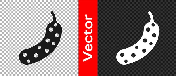 Черный Свежий Огурец Значок Изолирован Прозрачном Фоне Вектор — стоковый вектор