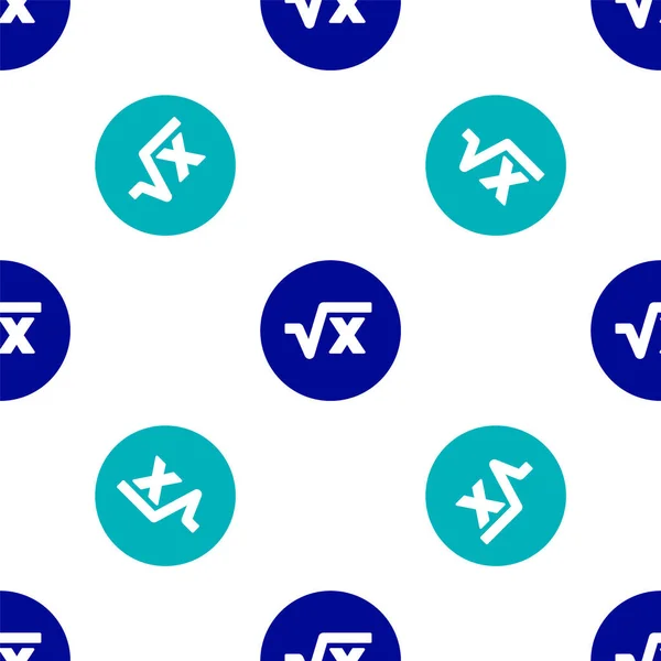 Blue Square Rădăcină Glif Icon Izolat Fără Sudură Model Fundal — Vector de stoc