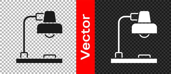 Icono Lámpara Mesa Negra Aislado Sobre Fondo Transparente Vector — Vector de stock