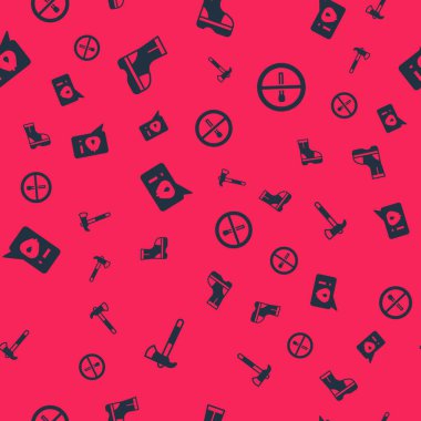 İtfaiyeci baltası, botlar, telefon 911 'i arayın ve kusursuz bir yangın izi yok. Vektör.