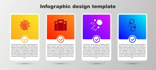 Kézigránát Rendőrségi Támadópajzs Repülő Bilincs Üzleti Infografikai Sablon Vektor — Stock Vector