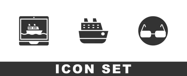 Hajókirándulás Szemüveg Ikon Vektor — Stock Vector