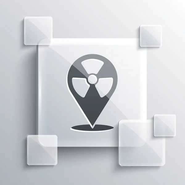 Grey Radioactive Location Icon Isolated Grey Background Radioactive Toxic Symbol — Stock Vector