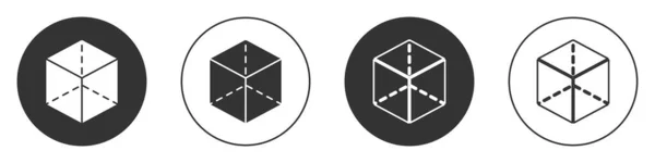 Schwarze Geometrische Figur Würfel Symbol Isoliert Auf Weißem Hintergrund Abstrakte — Stockvektor