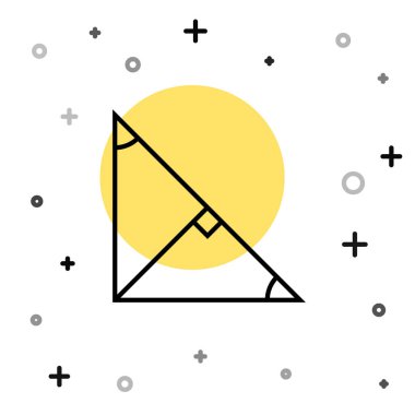 Beyaz arkaplanda izole edilmiş bir üçgen simgesinin siyah çizgi açı ortayı. Rastgele dinamik şekiller. Vektör.